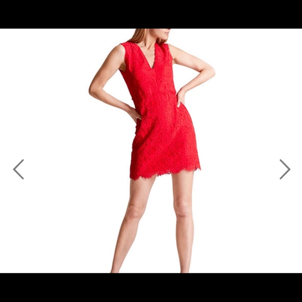 Elegant NWT Marc Cain Red French Lace Dress